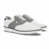 White / Houndstooth / Purple