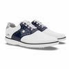 White / Navy Patent / Silver Fish Print
