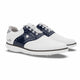 White / Navy Patent / Silver Fish Print